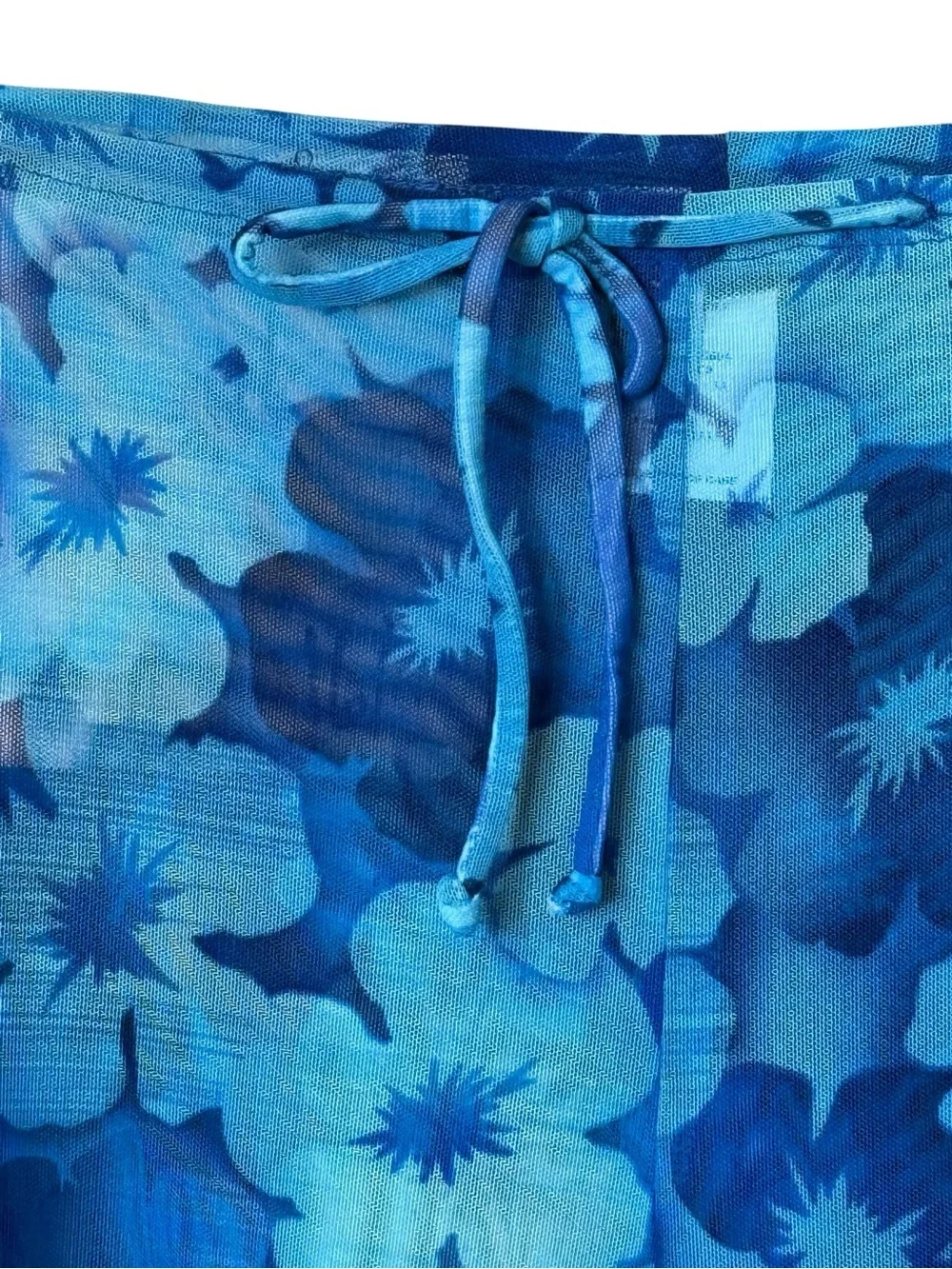 Leilani Blue Floral Sheer Beach Coverup Pants Women’s Size M/L Resort Wear - Picture 5 of 8